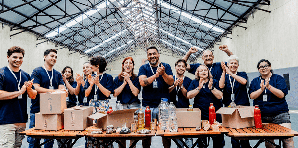 Teamwork in a community service project